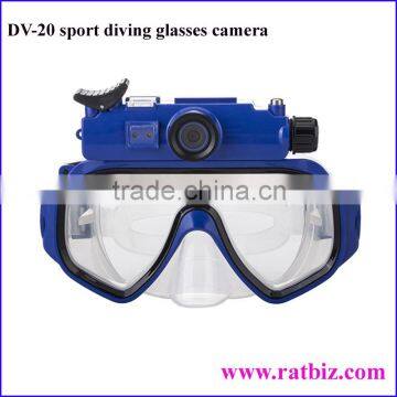 Waterproof 720P HD Sports diving Glasses camera 30M underwater photo resolution: 2560*1920 JPEG LCD display screen