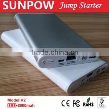 SUNPOW 8000mah power bank mobile phone battery charger jump start starter