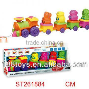 baby cartoon locomotive toy with four animals