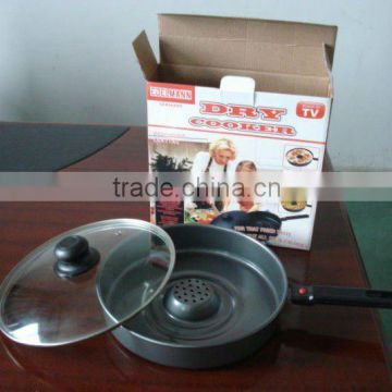 detachable handle non stick dry frying pan / dry cooker / one drop fryer