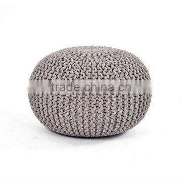 Natural Fibres Hand Knitted Cable Style Dori Pouf