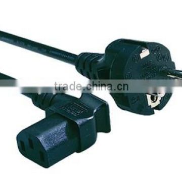 Straight Schuko plug to IEC C13 right angled connector