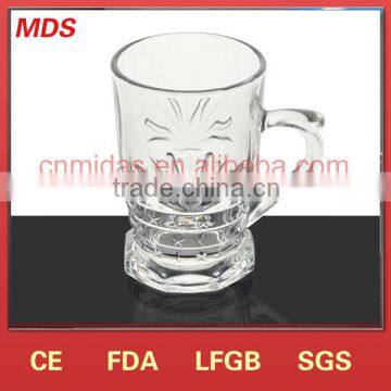 glass beer mug with embossed logo