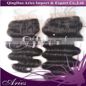 Wholesale Virgin Brazilian Human hair Bleached Knots Lace Closures! 4x4 Virgin Body wave Brazilian Lace closure