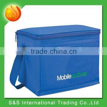 polyester one shoulder 6 cans cooler bag