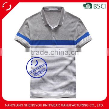 Custom 100% cotton stripe polo shirt for men