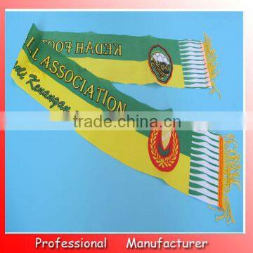 2016 world cup scarf,satin football scarf,130*14cm soccer club scarf