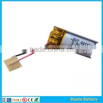 Popular best sell 401121 rechargeable lithium ion battery 55mAh