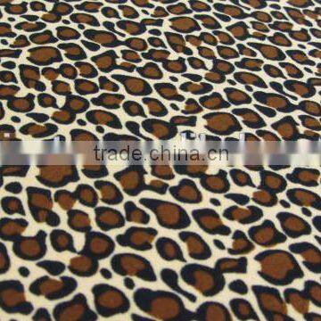 Coffee Apricot Polyester Leopard Print Milk Fiber Spandex Digital Print Lycra Silk Fabric photo-5