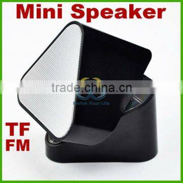 Mini Rotatable 3D Sound Music Player TF Card USB LED Audio Radio USB FM Speaker photo-1