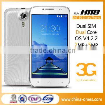 Cheap 5.0inch 3G WCDMA 5mp cell phone double sim card