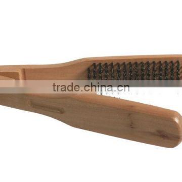 wood with boar bristle straightening hair brushes