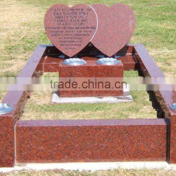 double heart red tombstone