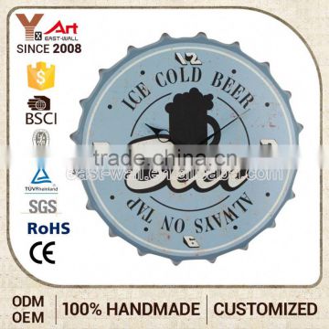 2016Promotional Oem Service Iron Bottle Cap Magnet Paper Clock