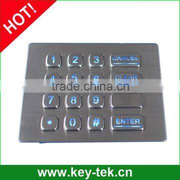 16 Keys IP65 Dynamic Waterproof Keypad With Backlight photo-3