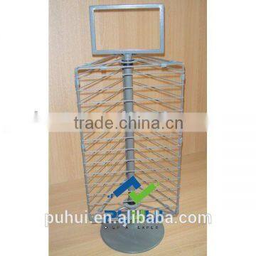 counter top 3 sides revolving display rack with good price