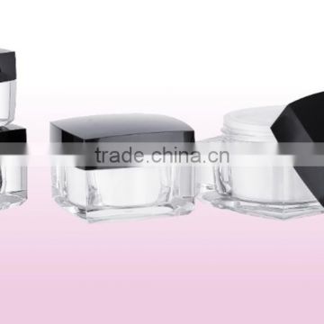 Popular cosmetic arylic jars high quality plastic acrylic jars square arylic jars