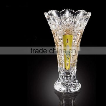 Hot Sales Home decoration Glass Yellow Glass Craft Vase