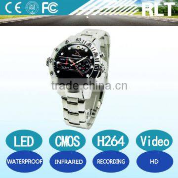 YSJ-W-A02 H264 HD 720p waterproof night vision watch hidden camera with TF card / mini digital watch camera /watch spy camera
