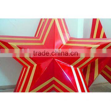 Christmas FRP Red Stars, Fibreglass Large hanging decoration, stars decorations