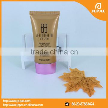 Oval 30ml Metal Over Shell Cap PE Tube Cosmetic, PE Soft Tubes for BB Cream