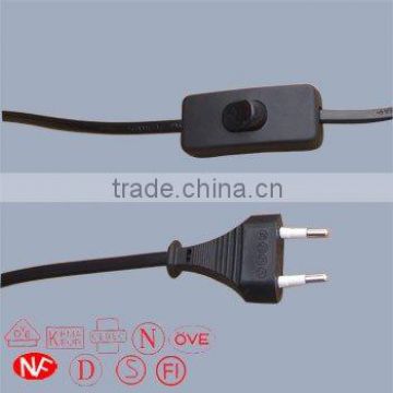 European VDE power cord with switch