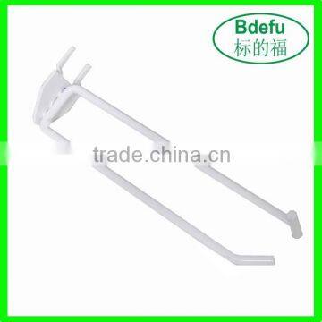 Supermarket White metal peg hook with price tag