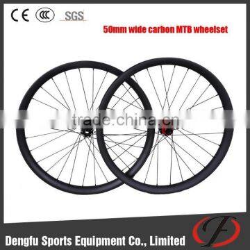 2015 new model 50mm wide carbon MTB hooklesse wheelset