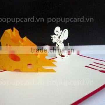 Mouse (and cheses) greeting pop up card