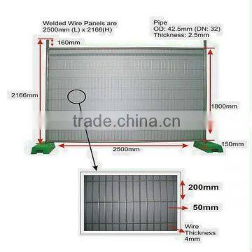 hot dipped galvanized temporary wire mesh fence