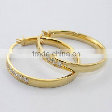 Website, 2014 New Product Wholesale Fashion Jewelry, Gold Plated Stainless Steel Hoop Earring for Women
