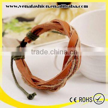Rope Cheap pu Leather Bracelet, Braided Leather Bracelet photo-3