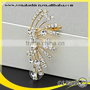 sector shape artificial man made full diamonds earrings woman