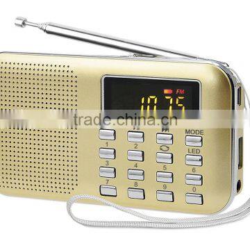 Beautiful compact digital fm radio with speaker with tf card