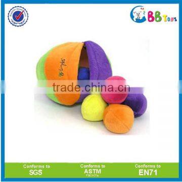 Factory directly plush pet toy, plush soft colorful ball for dog