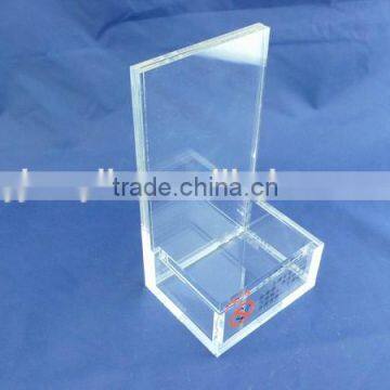 Customized clear acrylic business card display with sign holder