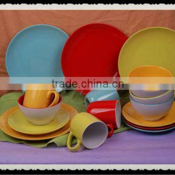 ceramic dinnerware made in China stoneware dinnerware 16pcs solid color glaze stoneware dinner set