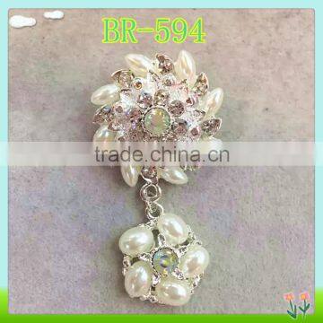 New collection,pearl brooch with drop for decoration