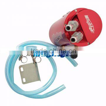 New Universal Car Racing Engine Oil Catch Tank Can Reservoir Red Round + Hose photo-2