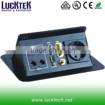 Multifunctional pop up desktop socket