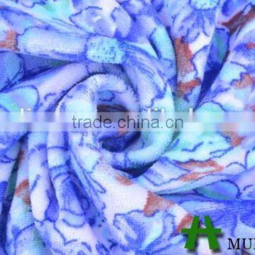 Polyester Knitted Floral Printing Velvet Fabric photo-3