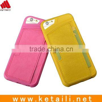 OEM new technology leather mobile phone case with card holder for iphone 6