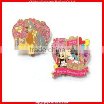 beautiful and fashion metal pin badge for Valentine's day 2015 (KMS-2047)