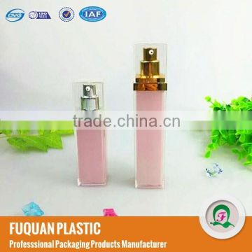 30ml/50ml Pink rectangle plastic airless bottles for cosmetic