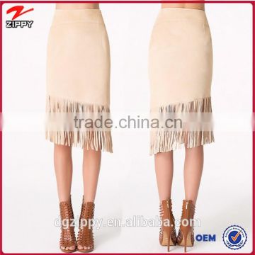 Hot-selling item latest skirt design pictures of a-line skirt, leather tassel