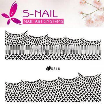 2016 High quality elegant real lace nail sticker 2D wedding nail wraps for bride