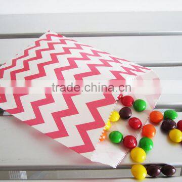 Chevron Light Pink and white Goodie Favor Treat paper Bags for gift wrapping