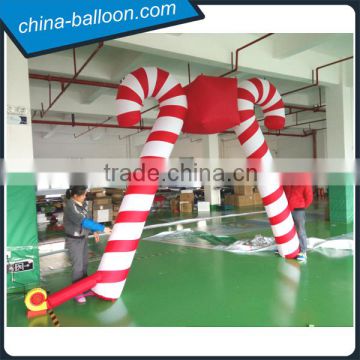 4m inflatable christmas candy stick arch, candy cane arch balloon for holiday decoration