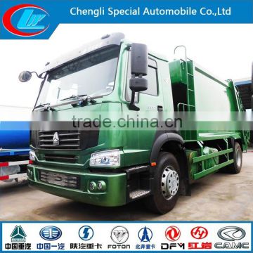 HOWO 6m3 Waste Compression type Garbage Truck, Side Loading Garbage Compactor Truck, Rear garbage compactor Truck