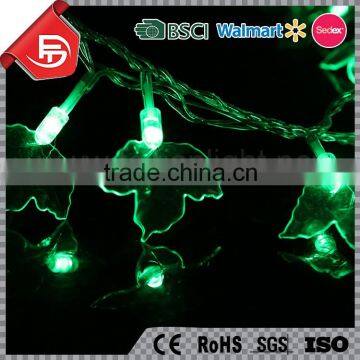 TZFEITIAN Walmart SEDEX Audit Outdoor Decor Green Color Maple Leaf String Light